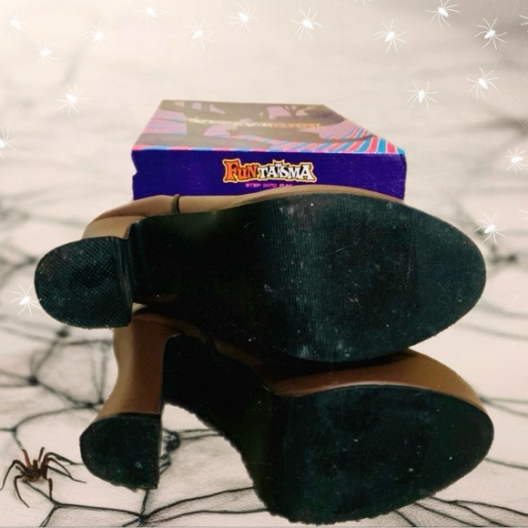 FunTasma Electra-1027 Brown Platform Cowboy Boots Sz 7 Halloween Costume Cosplay - Picture 3 of 5